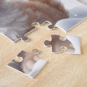 Schattigee Kitten Kat Winter Sneeuw Custom Name Legpuzzel (Zijkant)