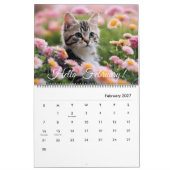 Schattigee Kitten Kattenbloem Dagelijks Maandelijk Kalender (Feb 2027)
