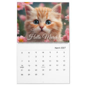 Schattigee Kitten Kattenbloem Dagelijks Maandelijk Kalender (Mar 2027)