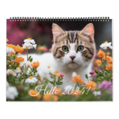 Schattigee Kitten Kattenbloem Dagelijks Maandelijk Kalender (Hoes)