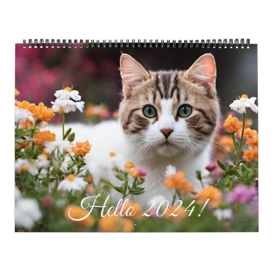 Schattigee Kitten Kattenbloem Dagelijks Maandelijk Kalender (Hoes)