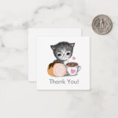 Schattigee kitten kattenkoffie dank u notitiekaart notitiekaartje (Voorkant / Achterkant in situ)