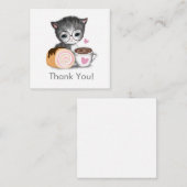 Schattigee kitten kattenkoffie dank u notitiekaart notitiekaartje (Voorkant / Achterkant)