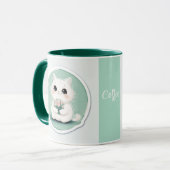 Schattigee Kitten Kattenkoffie gepersonaliseerd Mok (Voorkant links)
