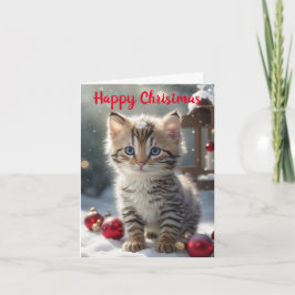 Schattigee Kitten Kerst Kaart