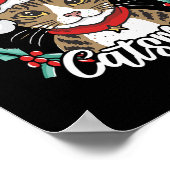 Schattigee Kitten Kerstman Hat Meowy Catmas Mannen Poster (Hoek)
