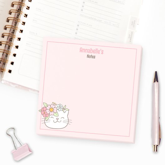 Schattigee Kitten Kitty Cat Roze meisjesnaam Post-it® Notes