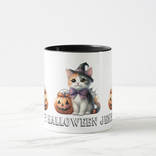 Schattigee Kitten Kostuum Cat Halloween Mok (Midden)