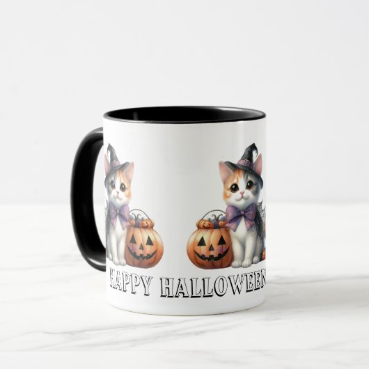 Schattigee Kitten Kostuum Cat Halloween Mok (Voorkant links)