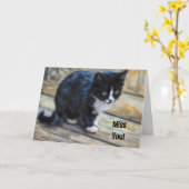 Schattigee kitten kunst mis je denken kaart (Gele Bloem)