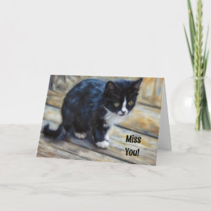 Schattigee kitten kunst mis je denken kaart