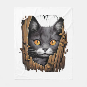 Schattigee kitten looks van gescheurde stof - Cats Fleece Deken