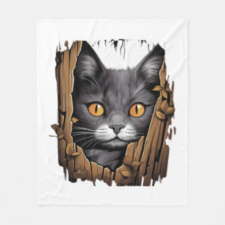 Schattigee kitten looks van gescheurde stof - Cats Fleece Deken