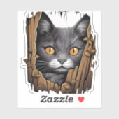 Schattigee kitten looks van gescheurde stof - Cats Sticker (Vel)