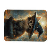 Schattigee kitten met een heks Pet flexibele magne Magneet (Horizontaal)