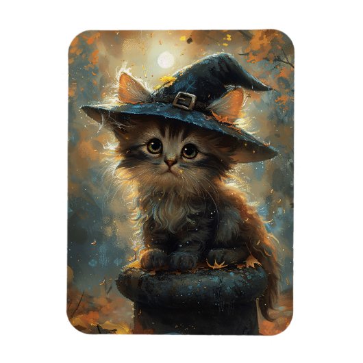 Schattigee kitten met een heks Pet flexibele magne Magneet (Verticaal)