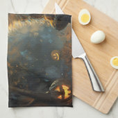 Schattigee kitten met een heks Pet Theedoek (Quarter Fold)