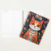 Schattigee kitten met grillige folk art bloemen planner (Display)