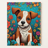 Schattigee kitten met grillige folk art bloemen planner (Achterkant)