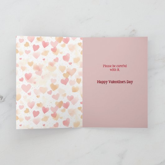 Schattigee Kitten met Hart Valentijn Kaart (Binnen)