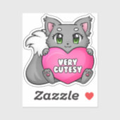 Schattigee kitten met hart, zeer schattige Sticker (Vel)