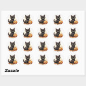 Schattigee kitten met pompoen Halloween Stickers (Vel)