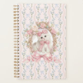 Schattigee kitten met roze strikjes en bloemig Not Planner (Voorkant)