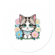 Schattigee kitten met Sticker