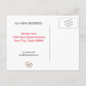 Schattigee kitten nieuw adres aankondigingskaart (Achterkant)