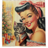 Schattigee Kitten  Pin Up Douchegordijn (Voorkant)