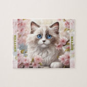 Schattigee Kitten Ragdoll Cat Spring Floral Aangep Legpuzzel (Horizontaal)