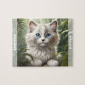 Schattigee Kitten Ragdoll Kat Oerwoud Plant Custom Legpuzzel (Horizontaal)