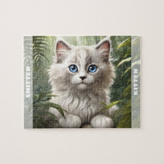 Schattigee Kitten Ragdoll Kat Oerwoud Plant Custom Legpuzzel (Horizontaal)