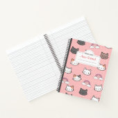 Schattigee Kitten Regenboog en Roze Plaid Notitieb Notitieboek (Binnen)