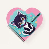 Schattigee kitten roze & blauw notitieboek (Voorkant)