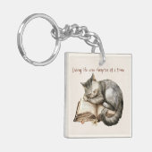 Schattigee Kitten Slapen op Open Boek Gift Sleutelhanger (Voorkant Links)