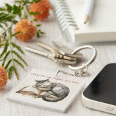 Schattigee Kitten Slapen op Open Boek Gift Sleutelhanger (Voorkant Rechts)