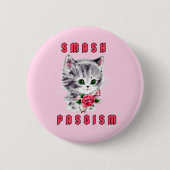 Schattigee kitten - Smash Fascism Ronde Button 5,7 Cm (Voorkant)