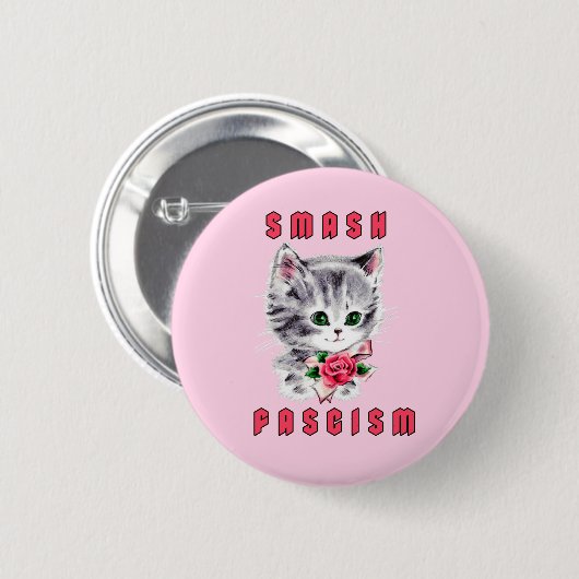 Schattigee kitten - Smash Fascism Ronde Button 5,7 Cm (Voorkant /achterkant)