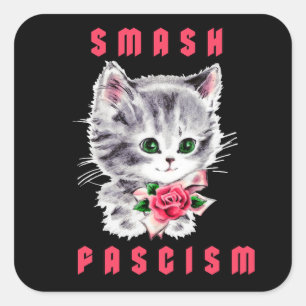Schattigee kitten - Smash Fascism Vierkante Sticker