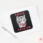 Schattigee kitten - Smash Fascism Vierkante Sticker (Envelop)