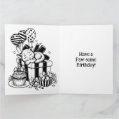 Schattigee kitten spelen in verjaardagsbogen groot kaart (Binnen)