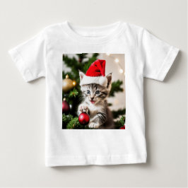 Schattigee kitten spelen met de kerstboomkat