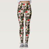 Schattigee kitten spelen met de kerstboomkat leggings (Voorkant)
