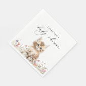 Schattigee kitten | Spring Floral Cat Theme Baby s Servet (Hoek)