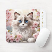 Schattigee Kitten Spring Roze Sakura Naam Mousepad Muismat (Met muis)