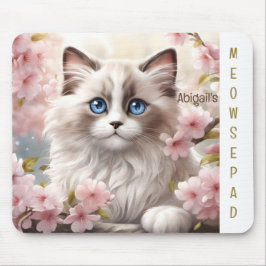 Schattigee Kitten Spring Roze Sakura Naam Mousepad Muismat