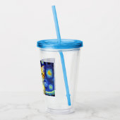 Schattigee kitten Sterrennacht Van Gogh Acryl Drinkbeker (Links)