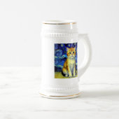 Schattigee kitten Sterrennacht Van Gogh Bierpul (Voorkant rechts)