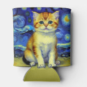 Schattigee kitten Sterrennacht Van Gogh Blikjeskoeler (Achterkant)